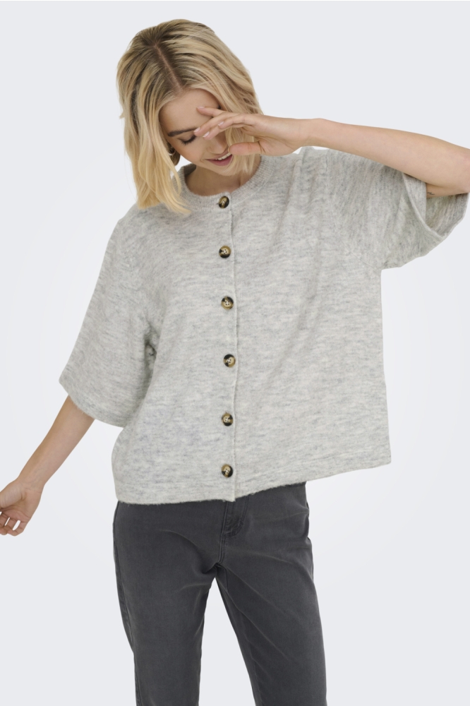 ONLCAMILLA S/S CARDIGAN KNT NOOS 15348772 LIGHT GREY MELANGE